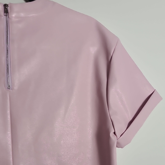 BUDDY LOVE Vegan Leather Crop Top In Soft Pink Size Medium - Picture 15 of 16